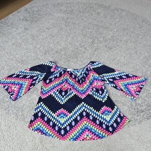Colorful Geometric Patterned Blouse
